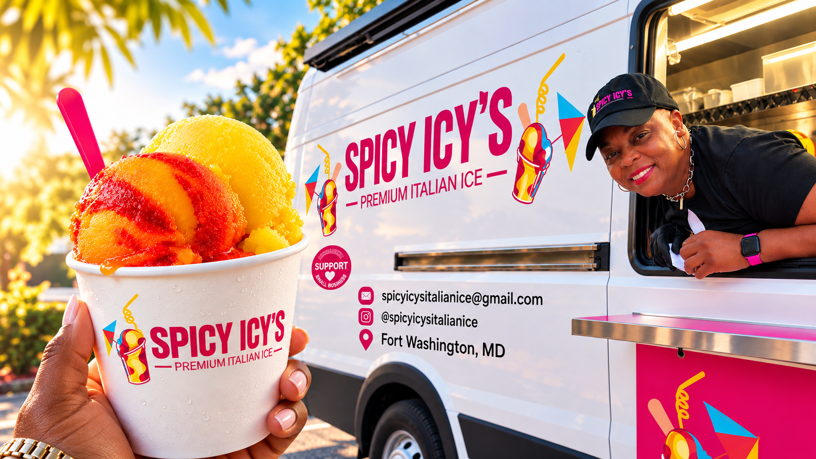 Spicy Icy's truck at an event